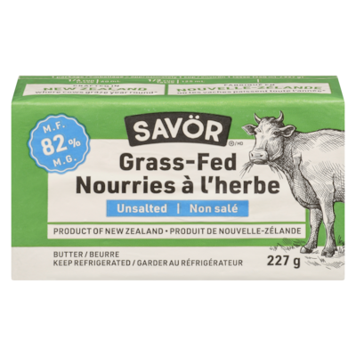 Savor Grass-Fed Butter Unsalted 82 % M.F. 227 g, $4.09/100g