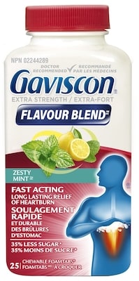 Gaviscon Extra Strength Flavour Blend Zesty Mint Tablet 25 ea, $0.48/1ea