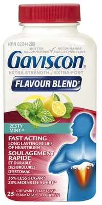 Gaviscon Gaviscon extra-fort flavour blendmc zesty mintmc 25 ea, 0,48 $/1ch