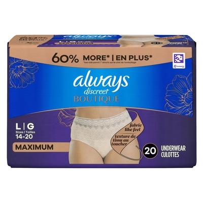 Always Adult Incontinence Underwear for Women, L 20 ea, $1.72/1ea