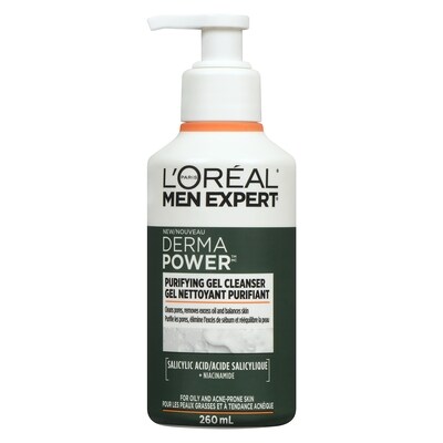 L’Oréal Gel nettoyant purifiant pour les peaux grasses et à tendance acnéique 260 ml, 8,84 $/100ml