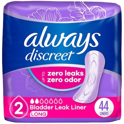Always Discreet Zero Leaks Liner Size 2 44 ea, $0.18/1ea