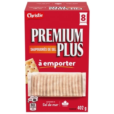  Premium plus à emporter saupoudrés de sel, craquelins, biscuit soda, collation 402 g, 1,62 $/100g