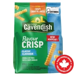 Les Fermes Cavendish Frites coupe ondulée Classique 650 g, 0,46 $/100g