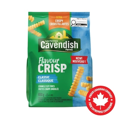 Les Fermes Cavendish Pommes de terre frites congelées classique frites coupe ondulée 650 g, 0,84 $/100g