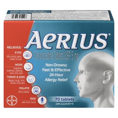 Aerius Desloratadine Tablets Usp, 5 Mg 70 ea, $1.03/1ea