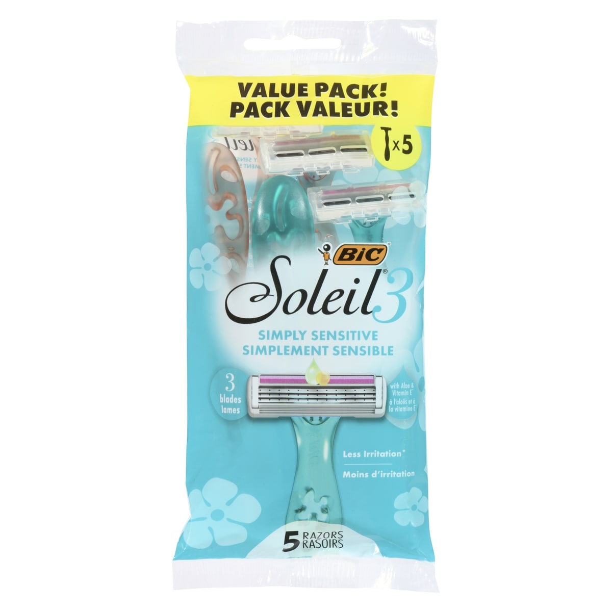 Bic Razors 3 Blades Value Pack 5 ea, $1.70/1ea