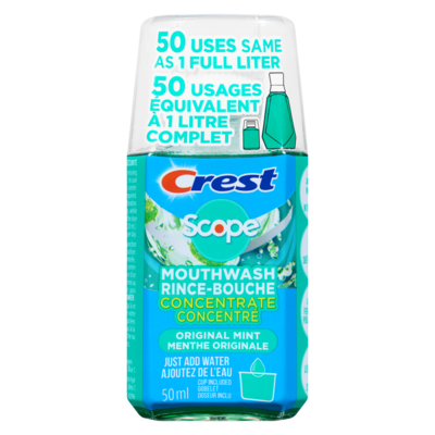 Crest Mouthwash Concentrate, Original Mint 50 ml, $21.98/100ml