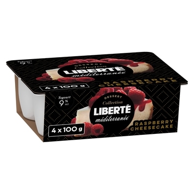 Liberte Mediterranean Yogurt Raspberry Cheesecake 4ct 400 g, $0.88/100g