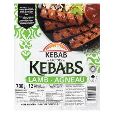 Kebab Factory Kebabs agneau 780 g, 2,26 $/100g