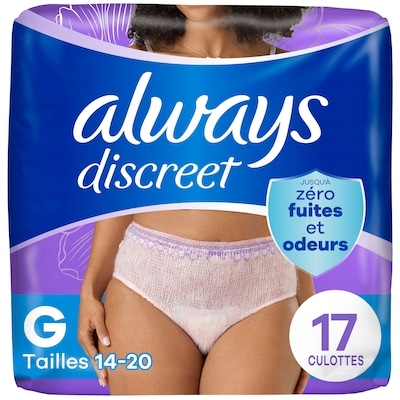 Always Culottes coupe classique maximale 17 ea, 1,47 $/1ch