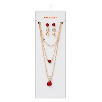 Joe Fresh 3 Pair Ear/Neck Set Red 1 ea, $14.25/1ea