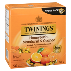 Twinings Herbal Tea, Honeybush, Mandarin & Orange Value Pack - 50