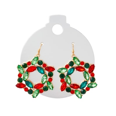 null Earring Xmas Wreath Multi 1 ea, $9.00/1ea