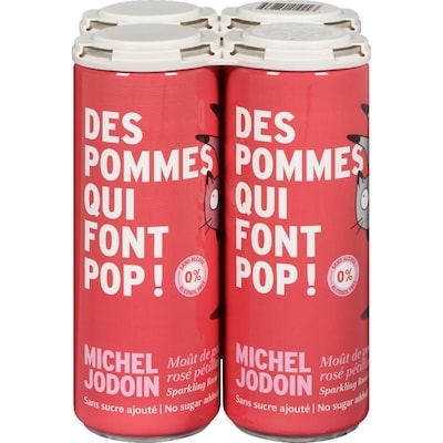 Michel Jodoin Moût de pomme rosé pétillant 4x355.0 ml, 0,70 $/100ml