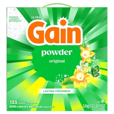 Gain Powder Laundry Detergent, Original Scent, 133 Loads 3.4 kg, $0.79/100g