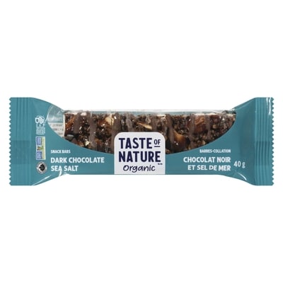 Taste of Nature Snack Bars Dark Chocolate Sea Salt 40 g, $5.73/100g