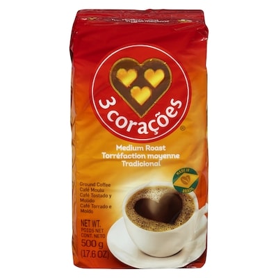 3 Coracoes Ground Coffee Medium Roast 500 g, $2.90/100g