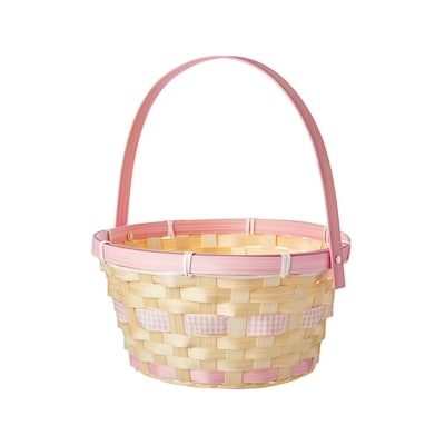 null Round Bamboo Easter Basket - Pink 1 ea, $3.00/1ea