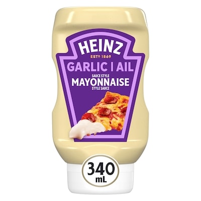 Heinz Sauce style mayonnaise à l'ail, bouteille 340 ml, 1,18 $/100ml