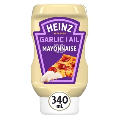 Heinz Sauce style mayonnaise à l'ail, bouteille 340 ml, 1,32 $/100ml