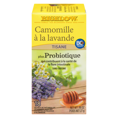 Bigelow Tisane camomille à la lavande plus probiotique 18 ea, 0,33 $/1ch