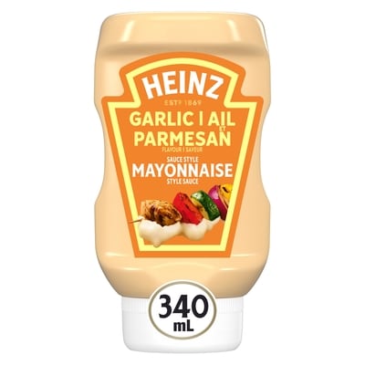 Heinz Sauce style mayonnaise à la saveur d'ail et de parmesan 340 ml, 1,18 $/100ml