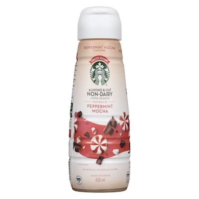 Starbucks Almond & Oat Non-Dairy Coffee Enhancer Peppermint Mocha Flavoured Limited Edition 0.828 l, $1.09/100ml