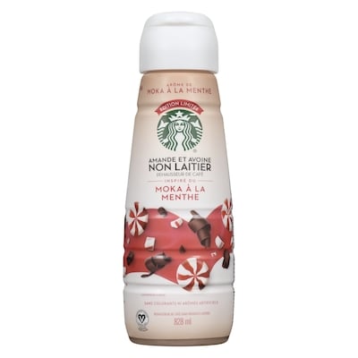 Starbucks Amande et avoine non laitier rehausseur de café arôme de moka à la menthe édition limitée 0.828 l, 0,91 $/100ml