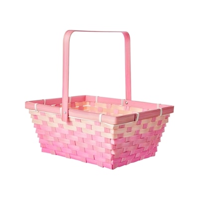 null Grand panier de Pâques rectangulaire en bambou – rose 1 ea, 5,00 $/1ch