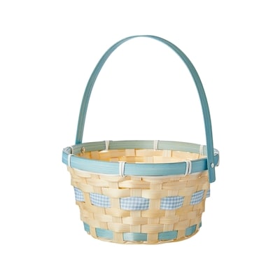 null Round Bamboo Easter Basket - Blue 1 ea, $3.00/1ea