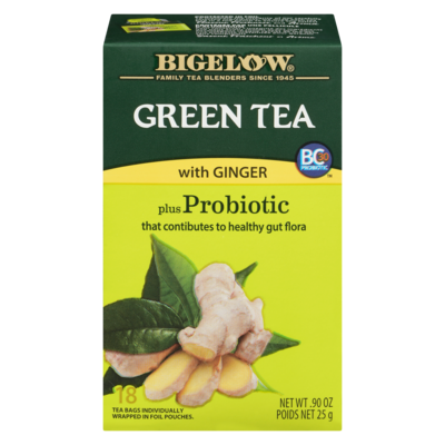 Bigelow Green Tea With Ginger Plus Probiotic 18 ea, $0.44/1ea
