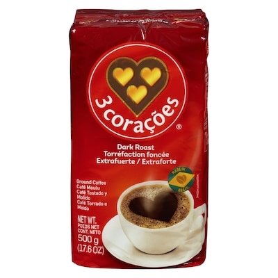 3 Coracoes Ground Coffee Dark Roast 500 g, $2.90/100g