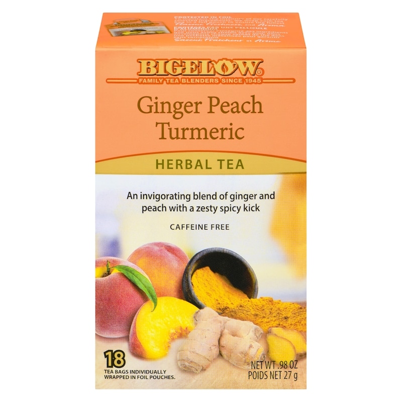 Bigelow Herbal Tea Ginger Peach Turmeric - 18 ea | Fortinos