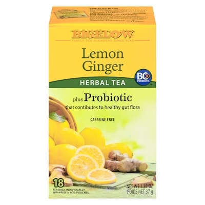 Bigelow Herbal Tea Lemon Ginger Plus Probiotic 18 ea, $0.44/1ea