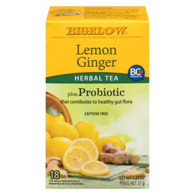 Bigelow Herbal Tea Lemon Ginger Plus Probiotic 18 ea, $0.44/1ea