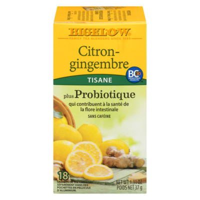 Bigelow Tisane citron-gingembre plus probiotique 18 ea, 0,33 $/1ch