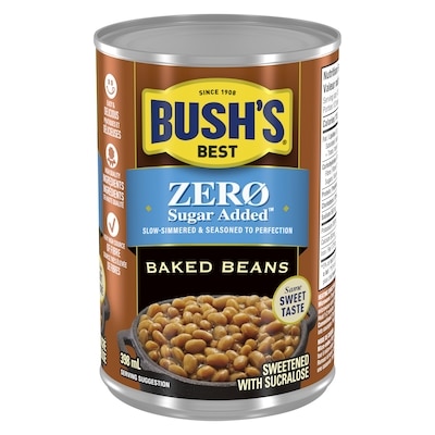 Bush's Best Baked Beans Zero Sugar Added 398 ml, $0.63/100ml