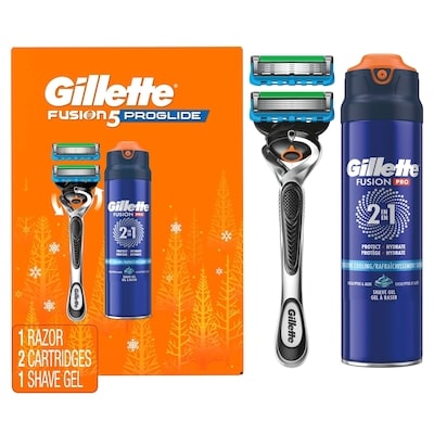 Gillette Proglide Shaving Razor For Men, 1 Razor Handle, 2 Razor Blade Refills, 7oz Pro Shave Gel, Holiday Gifts 1 ea, $20.00/1ea