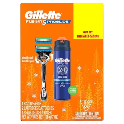 Rasoir proglide pour hommes, 1 manche de rasoir, 2 cartouches de rechange, gel à raser pro de 198 g (7 oz), cadeaux des fêtes