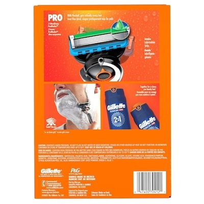 Rasoir proglide pour hommes, 1 manche de rasoir, 2 cartouches de rechange, gel à raser pro de 198 g (7 oz), cadeaux des fêtes