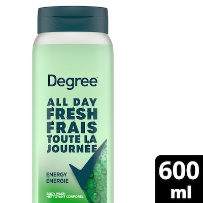 Degree Nettoyant Corporel Frais Toute La Journée, Énergie Fraîche 600 ml, 0,83 $/100ml