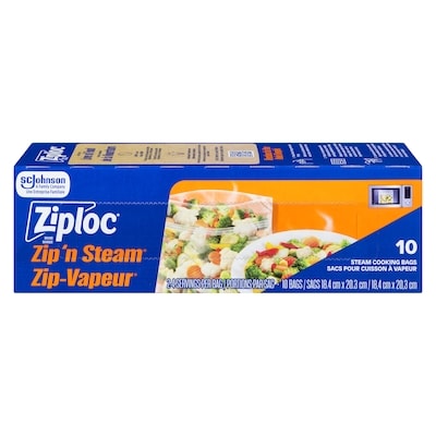 Ziploc Sacs pour cuisson à vapeur 10 ea, 0,60 $/1ch