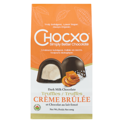 ChocXO Dark Milk Chocolate Truffles Crème Brûlée 100 g, $8.49/100g