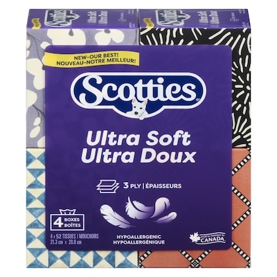 Scotties Mouchoirs 3 épaisseurs 4 ea, 4,50 $/1ch