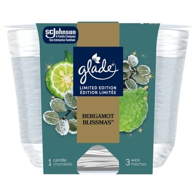 Glade Chandelle parfumée chandelle à trois mèches, Bergamot Blissmas™ 1 ea, 12,00 $/1ch