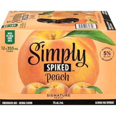 Simply Alcoholic Beverage Signature Peach (ID required at pick-up) 12x355.0 ml, $0.63/100ml