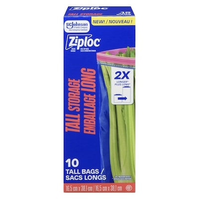 Ziploc Sacs à fermeture étanche 10 ea, 0,60 $/1ch