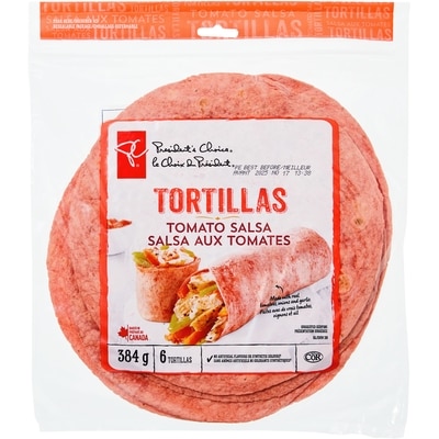 le Choix du Président Tortillas à la salsa de tomates 384 g, 0,91 $/100g