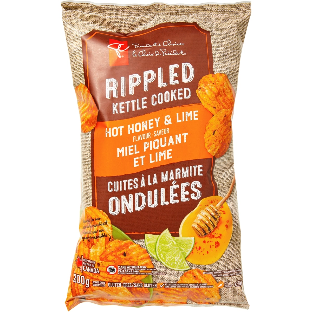 President's Choice Rippled Kettle Cooked Sour Cream & Chive Flavour Potato Chips
